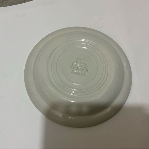 Churchill England (4) saucers  6” NEW Swiss Dot Stripes Gray White Ceramic G13 - Picture 8 of 10